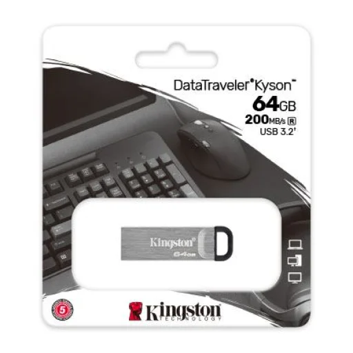 Kingston Datatraveler Kyson 64Gb, USB 3.2 Pendrive, Fém (DTKN/64GB) - 2