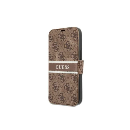 iPhone 13 Guess PU 4G Printed Stripe fliptok barna (GUBKP13M4GDBR) - 1