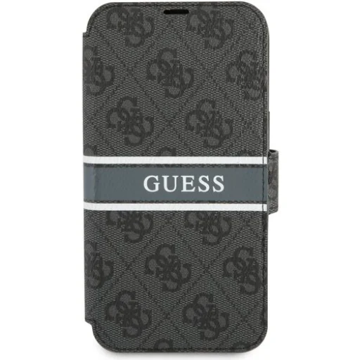 iPhone 13 Pro Guess PU 4G Printed Stripe fliptok szürke (GUBKP13L4GDGR) - 7