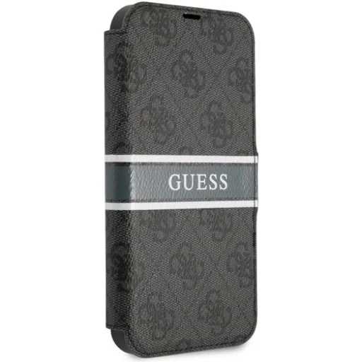 iPhone 13 Pro Guess PU 4G Printed Stripe fliptok szürke (GUBKP13L4GDGR) - 5