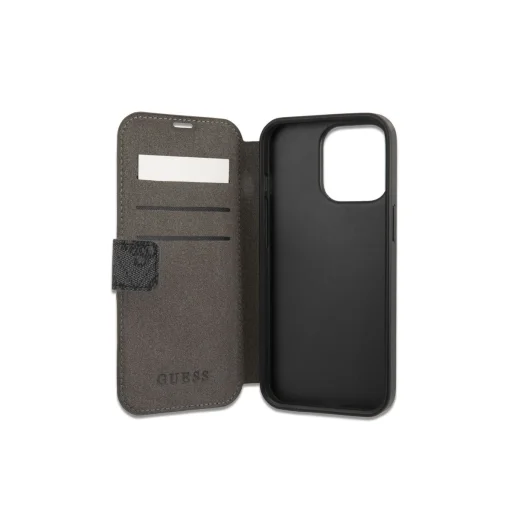 iPhone 13 Pro Max Guess PU 4G Metal Logo fliptok szürke (GUBKP13X4GMGGR) - 2