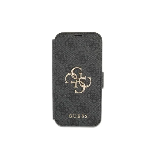 iPhone 13 Pro Max Guess PU 4G Metal Logo fliptok szürke (GUBKP13X4GMGGR) - 4