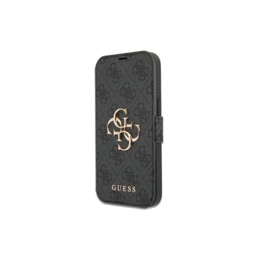 iPhone 13 Pro Max Guess PU 4G Metal Logo fliptok szürke (GUBKP13X4GMGGR) - 1