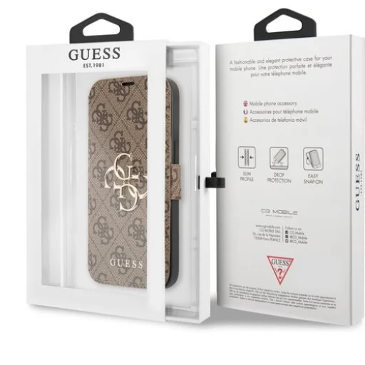 iPhone 13 Pro Max Guess PU 4G Metal Logo fliptok barna (GUBKP13X4GMGBR) - 6