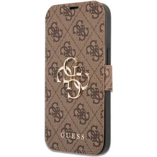 iPhone 13 Pro Max Guess PU 4G Metal Logo fliptok barna (GUBKP13X4GMGBR) - 1