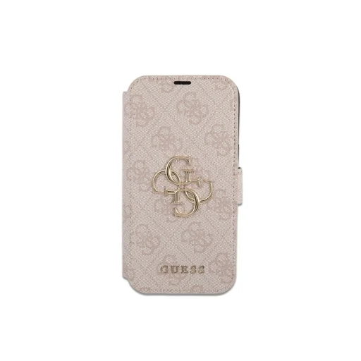 iPhone 13 Pro Max Guess PU 4G Metal Logo fliptok rózsaszín (GUBKP13X4GMGPI) - 4