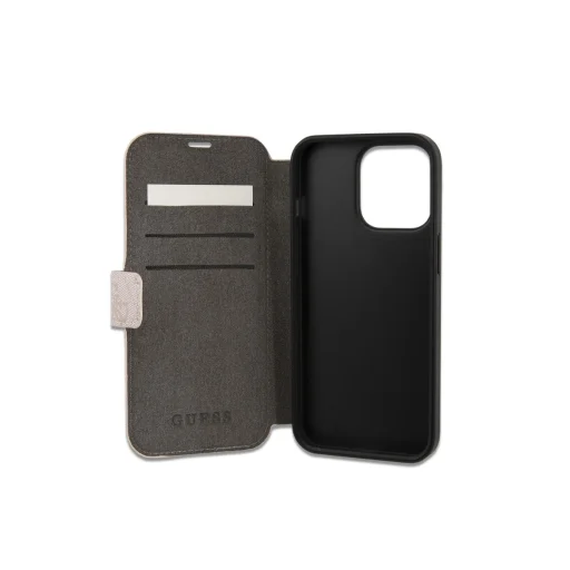 iPhone 13 Pro Max Guess PU 4G Metal Logo fliptok rózsaszín (GUBKP13X4GMGPI) - 2