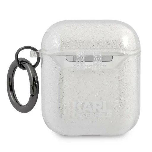 AirPods 1/2 Karl Lagerfeld Glitter Karl`s Head tok ezüst (KLA2UKHGS) - 3