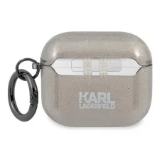 AirPods 3 Karl Lagerfeld Glitter Karl`s Head tok fekete (KLA3UKHGK)