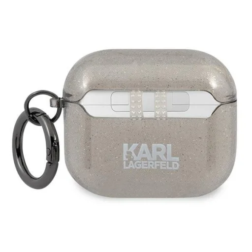 AirPods 3 Karl Lagerfeld Glitter Karl`s Head tok fekete (KLA3UKHGK) - 2