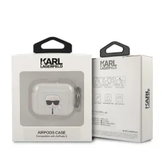 AirPods 3 Karl Lagerfeld Glitter Karl`s Head tok ezüst (KLA3UKHGS)