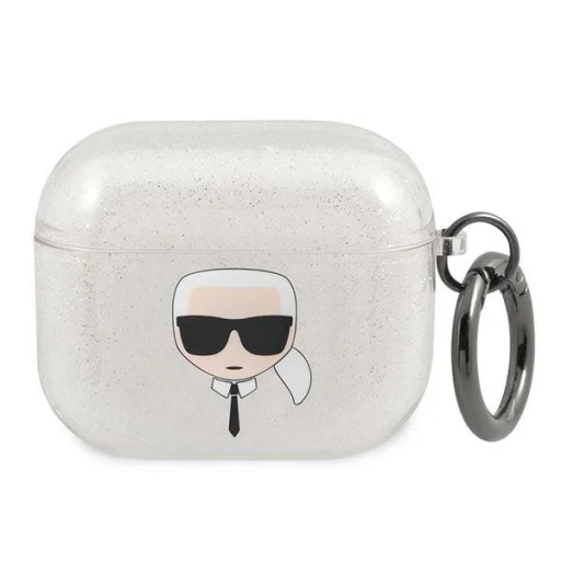 AirPods 3 Karl Lagerfeld Glitter Karl`s Head tok ezüst (KLA3UKHGS) - 1