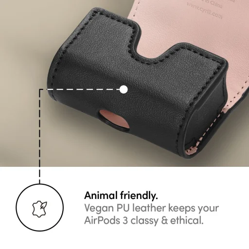 AirPods 3 Spigen Cyrill Mini Bag bőr tok fekete (ASD02158) - 7