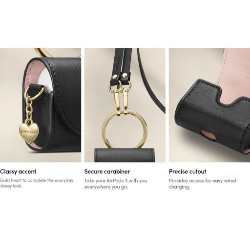 AirPods 3 Spigen Cyrill Mini Bag bőr tok fekete (ASD02158) - 5