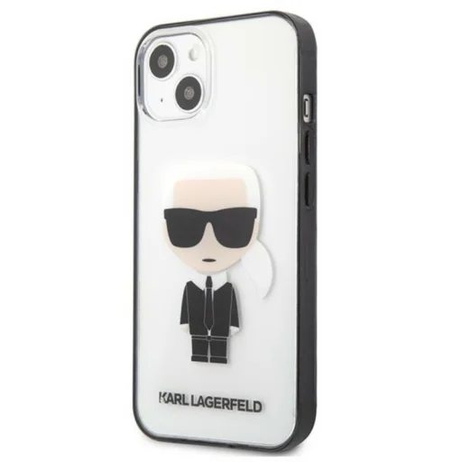 iPhone 13 Mini Karl Lagerfeld Ikonik Karl tok átlátszó fekete kerettel (KLHCP13SHIKCK) - 3