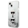 iPhone 13 Karl Lagerfeld Liquid Glitter Karl és Choupette Head tok ezüst (KLHCP13MKICGLS) thumbnail
