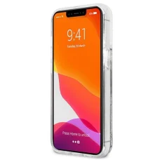 iPhone 13 Pro Max Karl Lagerfeld Liquid Glitter Karl és Choupette Head tok ezüst (KLHCP13XKICGLS)