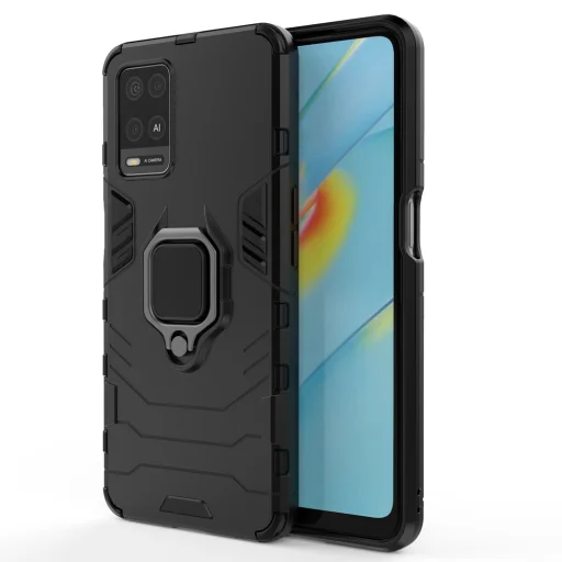 Oppo A54 5G Ring Armor Tough Rugged tok kihajtható támasszal fekete - 1