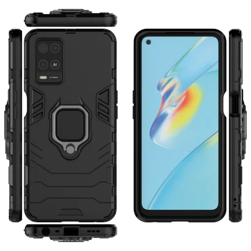 Oppo A54 5G Ring Armor Tough Rugged tok kihajtható támasszal fekete - 5