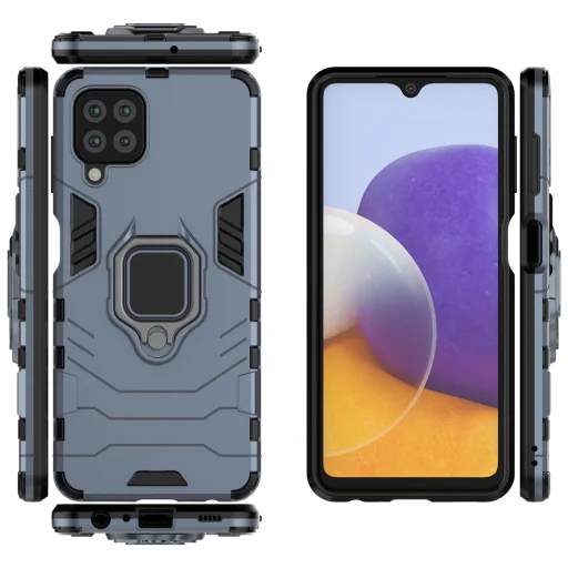 Samsung Galaxy A22 4G Ring Armor Tough Rugged tok kihajtható támasszal kék - 6