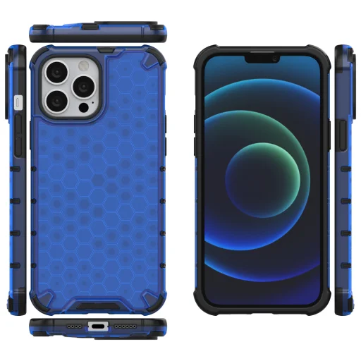 iPhone 13 Pro Max Honeycomb armor TPU tok kék - 2