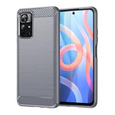 Xiaomi Redmi Note 11 Pro+ 5G Carbon szénszál mintájú TPU tok szürke Alphajack