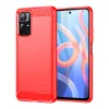 Xiaomi Redmi Note 11 Pro+ 5G Carbon szénszál mintájú TPU tok piros Alphajack