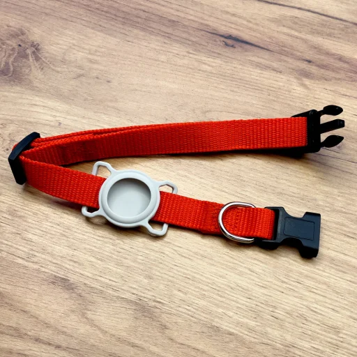 Szilikon Apple AirTag tartó kisállat nyakörvre helyezhető lila - 4