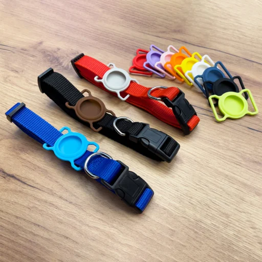 Szilikon Apple AirTag tartó kisállat nyakörvre helyezhető lila - 5