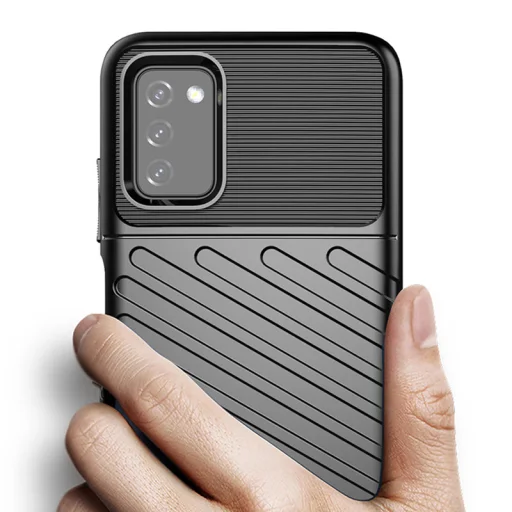 Samsung Galaxy A03s Thunder fokozott védelmet biztosító flexibilis TPU tok fekete - 4