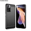 Xiaomi Redmi Note 11 Pro Carbon szénszál mintájú TPU tok fekete Alphajack - 9
