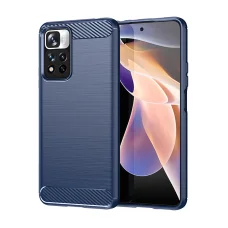Xiaomi Redmi Note 11 Pro Carbon szénszál mintájú TPU tok kék Alphajack