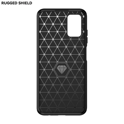 Samsung Galaxy A03s Carbon szénszál mintájú TPU tok fekete Alphajack - 7