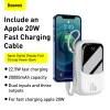 Baseus Qpow powerbank 20000mAh 20W PD 3.0 QC 3.0 USB + USB Type-C integrált Lightning kábellel fekete (PPQD-H02) thumbnail