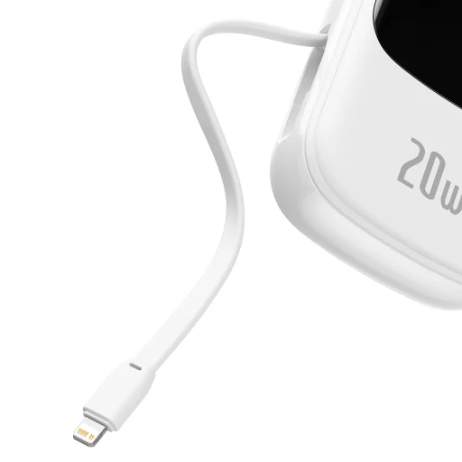 Baseus Qpow powerbank 20000mAh 20W PD 3.0 QC 3.0 USB + USB Type-C integrált Lightning kábellel fekete (PPQD-H02) - 3