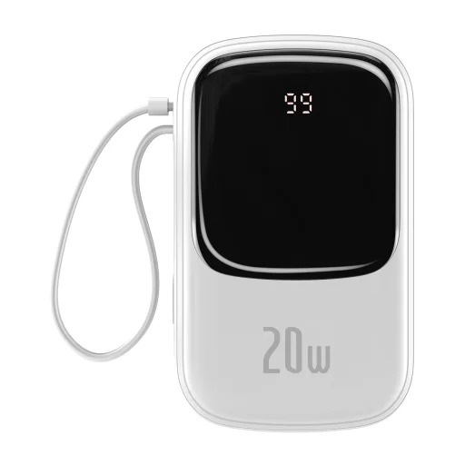 Baseus Qpow powerbank 20000mAh 20W PD 3.0 QC 3.0 USB + USB Type-C integrált Lightning kábellel fekete (PPQD-H02) - 1