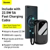 Baseus Qpow powerbank 20000mAh 22.5W PD 3.0 QC 3.0 USB + USB Type-C integrált USB Type-C kábellel fekete (PPQD-I01) thumbnail