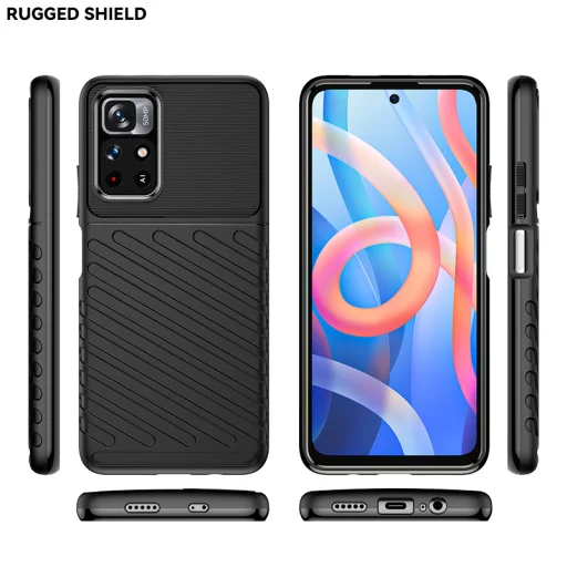 Xiaomi Redmi Note 11 Pro+ 5G fokozott védelmet biztosító flexibilis TPU tok zöld Alphajack - 4