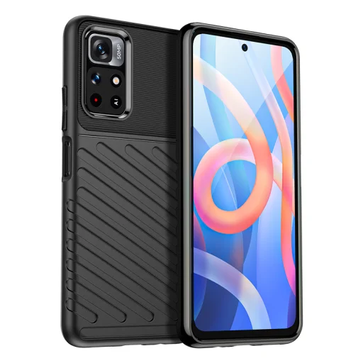 Xiaomi Redmi Note 11 Pro+ 5G fokozott védelmet biztosító flexibilis TPU tok fekete Alphajack - 1