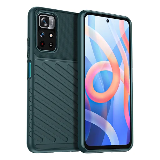 Xiaomi Redmi Note 11 Pro+ 5G fokozott védelmet biztosító flexibilis TPU tok zöld Alphajack - 1