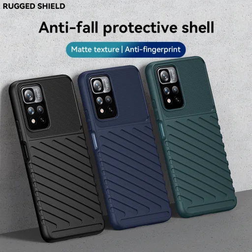 Xiaomi Redmi Note 11 Pro fokozott védelmet biztosító flexibilis TPU tok kék Alphajack - 4