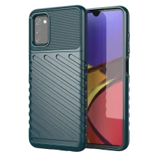 Samsung Galaxy A03s fokozott védelmet biztosító flexibilis TPU tok zöld Alphajack
