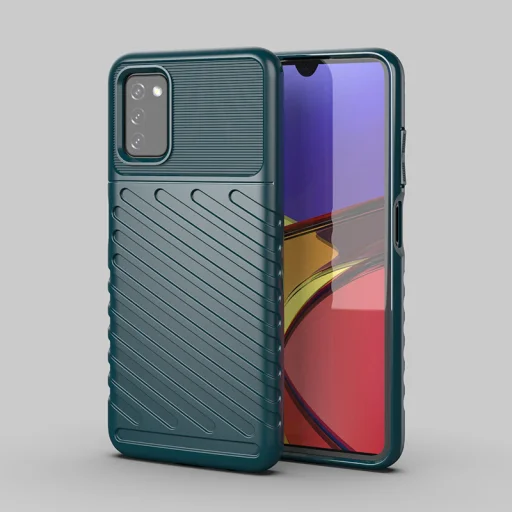 Samsung Galaxy A03s fokozott védelmet biztosító flexibilis TPU tok zöld Alphajack - 10