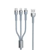 Remax Jany 3in1 USB - USB Type-C, micro USB, Lightning 3.1A kábel 1m ezüst thumbnail