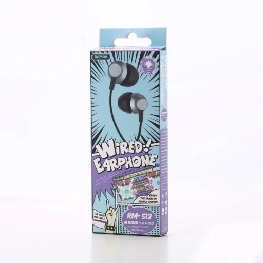 Remax Vezetékes fülhallgató 3.5mm jack audio piros - 2