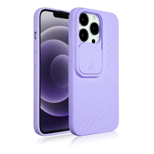 iPhone 13 Pro TPU tok kameralencse védővel lila Alphajack - 1