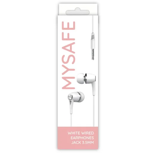 MySafe Vezetékes fülhallgató 3.5mm jack audio fehér - 1