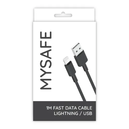 MySafe USB - Lightning kábel 1m fekete - 1