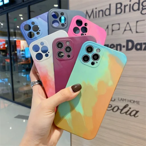 iPhone 13 Pro Max TPU tok színes mintával Alphajack (C2) narancs-fehér - 2