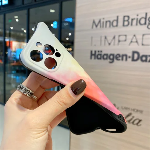 iPhone 13 Pro Max TPU tok színes mintával Alphajack (C2) narancs-fehér - 4